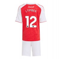 Arsenal Jurrien Timber #12 Koszulka Podstawowa dzieci 2025-26 Krótki Rękaw (+ krótkie spodenki)